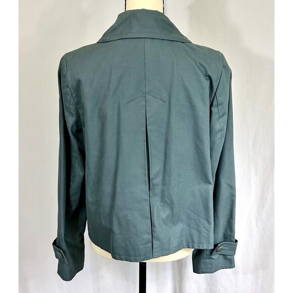 TALBOTS Jackie Fit Cropped Cotton Jacket Blazer - Slate Gray - Women's Sz 10 - Picture 2 of 10